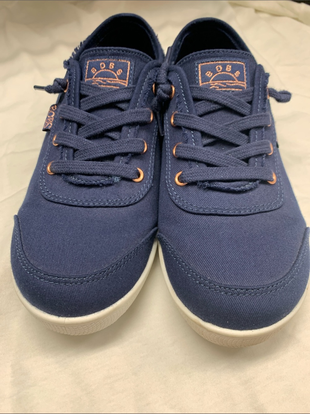 Skechers BOBS Navy Slip-On Memory Foam Shoe size 7